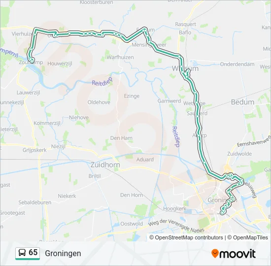 65 Bus Line Map