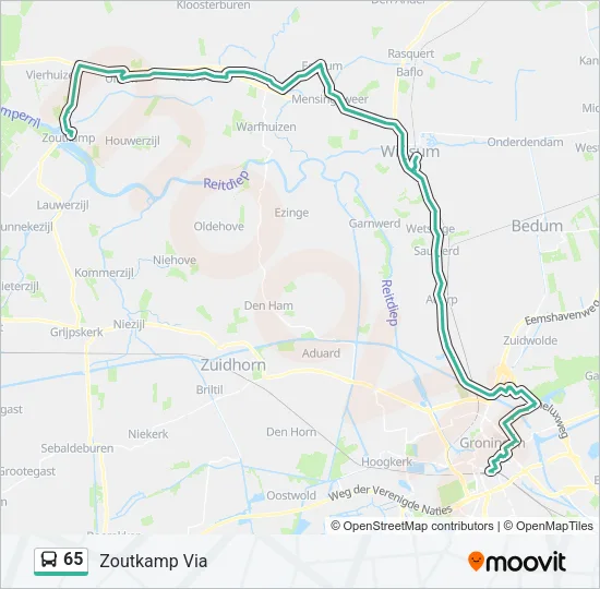 65 Bus Line Map