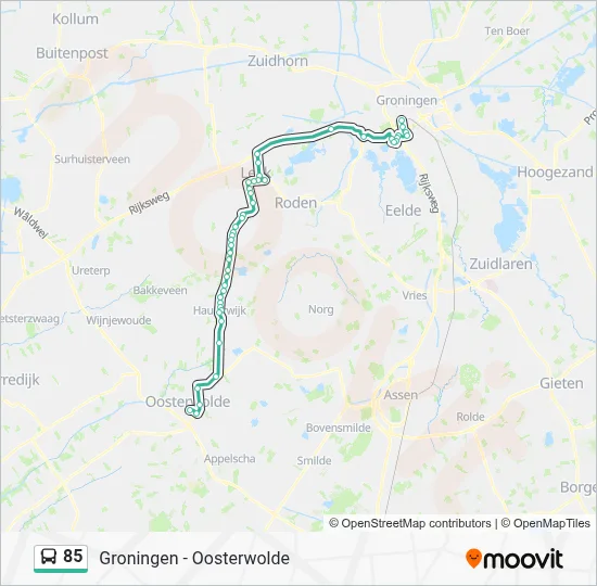 Bus 85 lijnkaart
