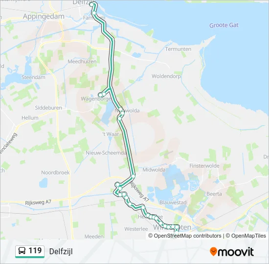 119 Bus Line Map