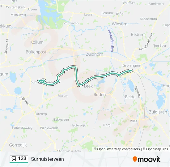 133 Bus Line Map