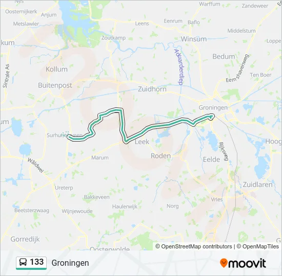 133 Bus Line Map