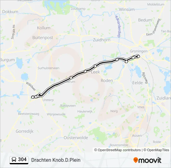 304 Bus Line Map