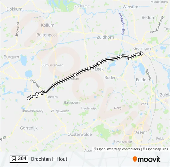 304 Bus Line Map