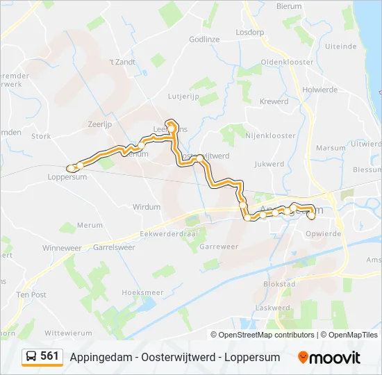 561 Bus Line Map