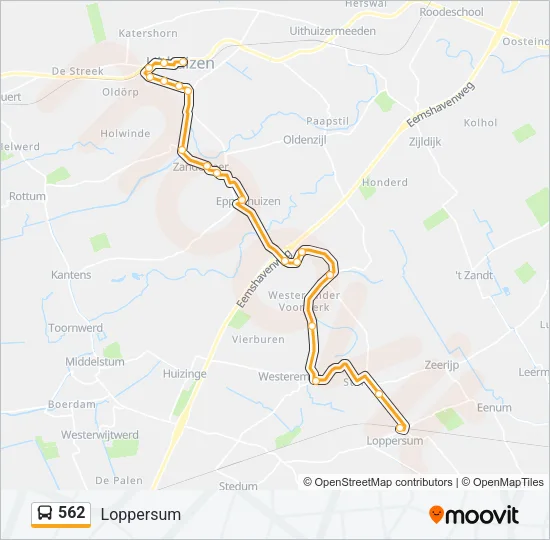562 Bus Line Map