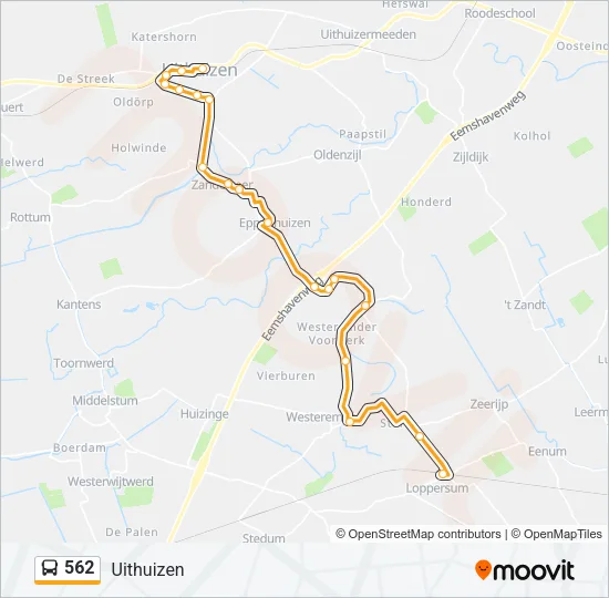 562 Bus Line Map