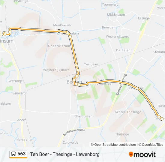 563 Bus Line Map