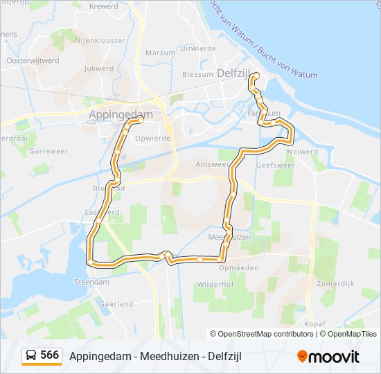 566 bus Line Map