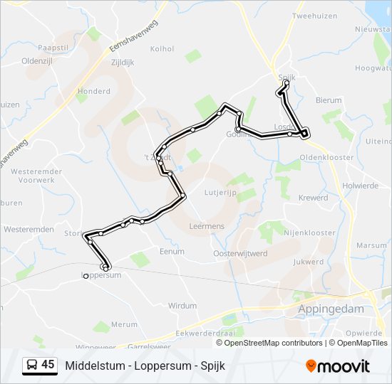 45 Bus Line Map