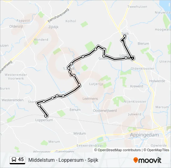 45 Bus Line Map