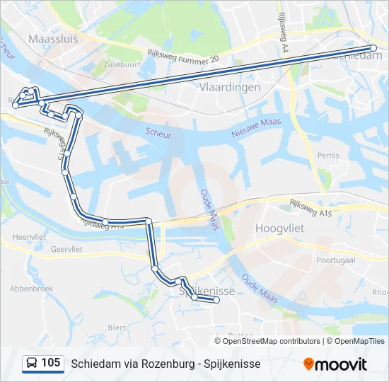 105 Bus Line Map