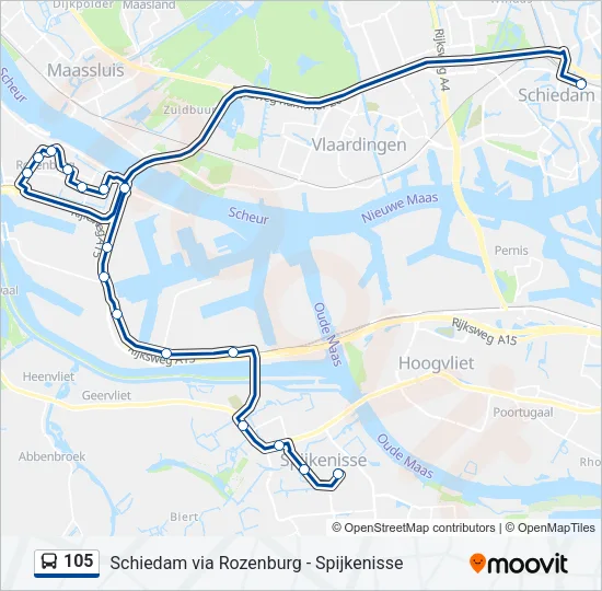 105 Bus Line Map