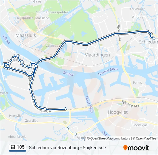 105 Bus Line Map
