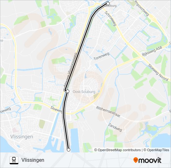 SNELBUS I.P.V. TREIN Train Line Map