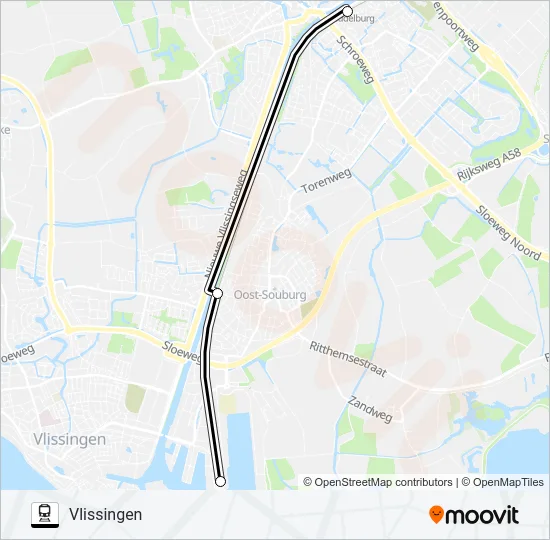 SNELBUS I.P.V. TREIN Train Line Map