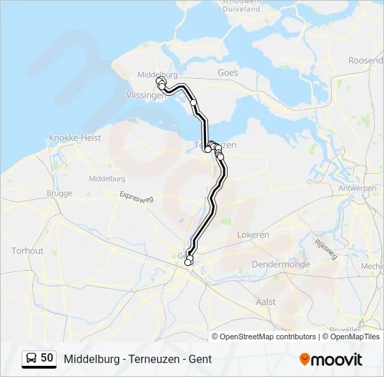 50 Bus Line Map