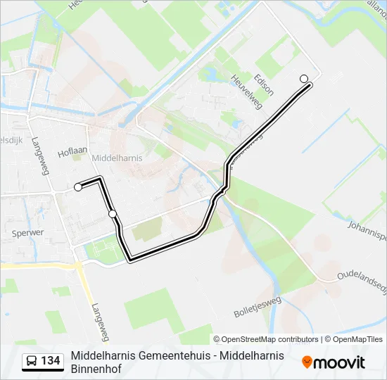 134 Bus Line Map