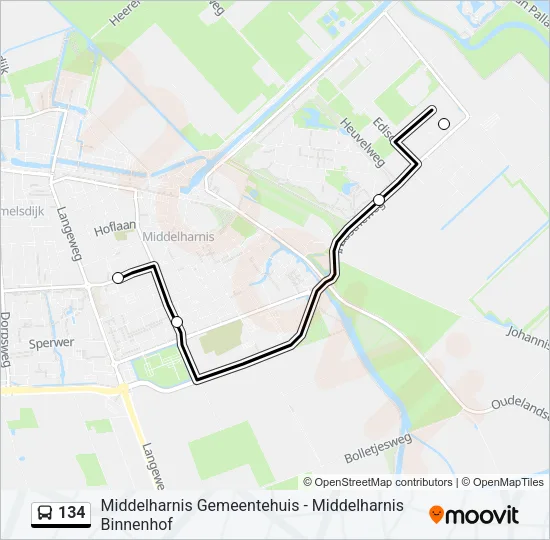134 Bus Line Map