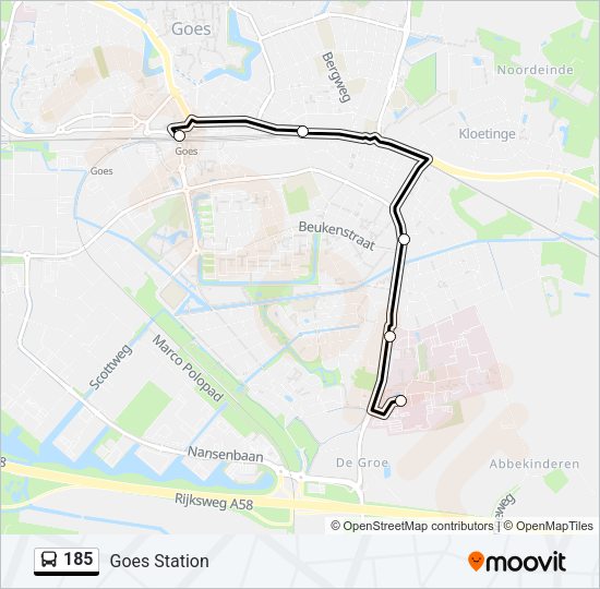 185 Bus Line Map