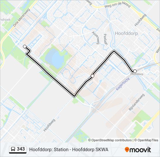 343 Bus Line Map