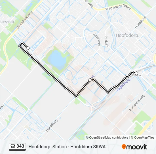Bus 343 lijnkaart