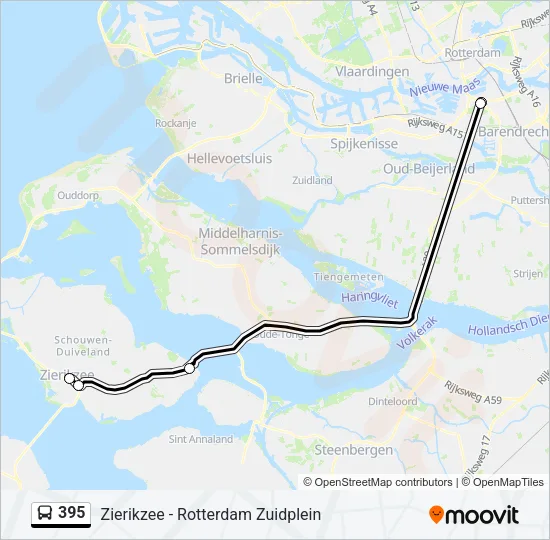 395 Bus Line Map