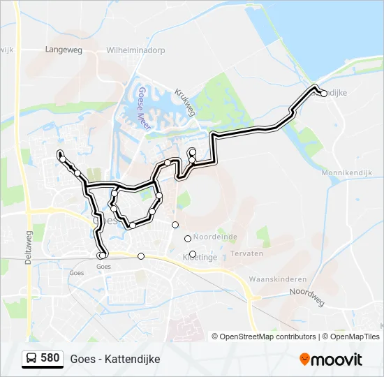 580 Bus Line Map