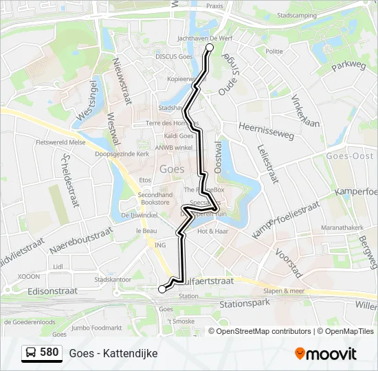 580 Bus Line Map