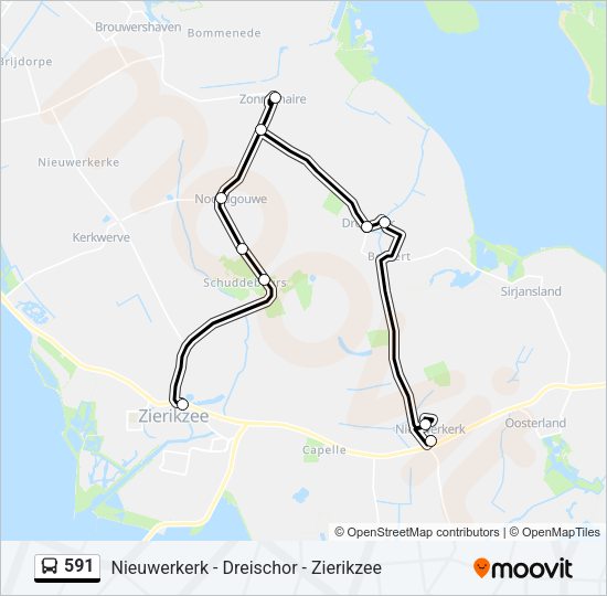 591 Bus Line Map