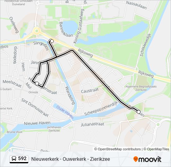 592 Bus Line Map