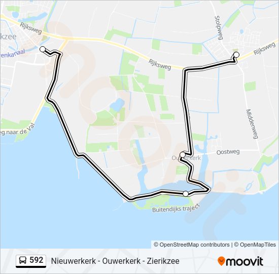 592 Bus Line Map