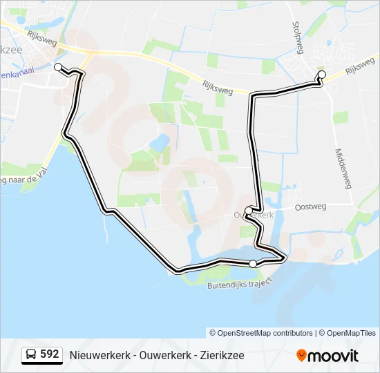 592 Bus Line Map