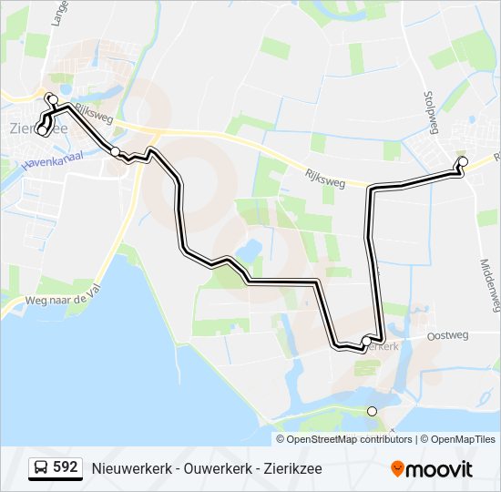 592 Bus Line Map