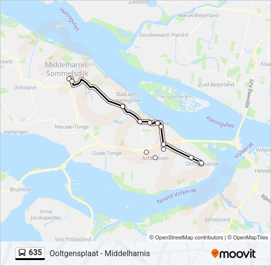 635 Bus Line Map