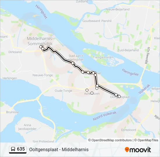 635 Bus Line Map