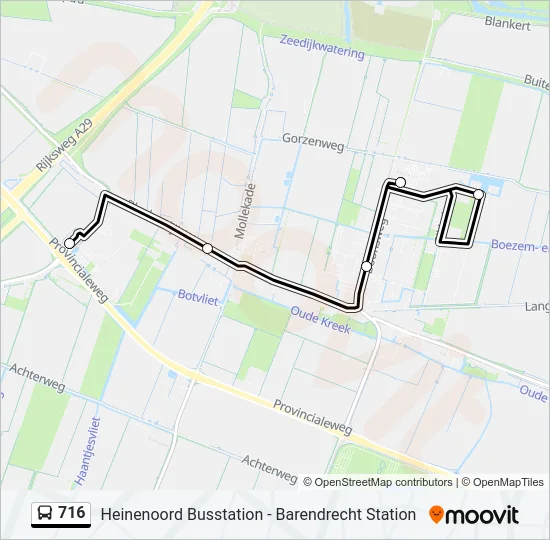 Bus 716 lijnkaart