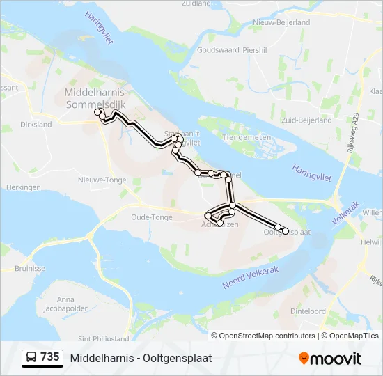 735 Bus Line Map