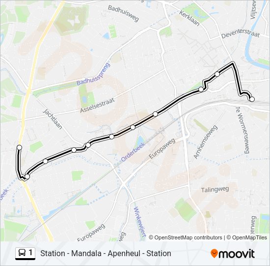 1 Bus Line Map