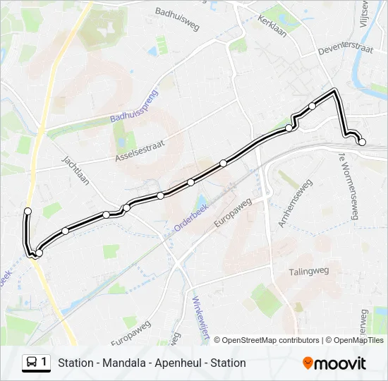 1 Bus Line Map