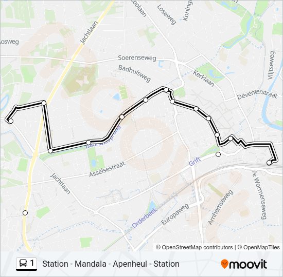 1 Bus Line Map