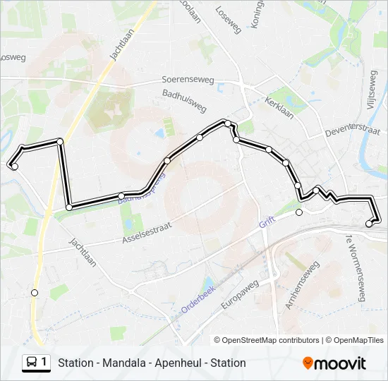 1 Bus Line Map