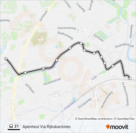 21 Bus Line Map