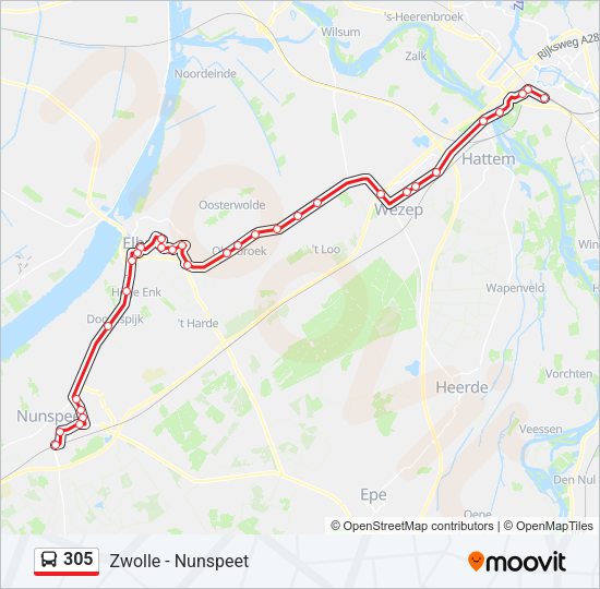 305 Bus Line Map