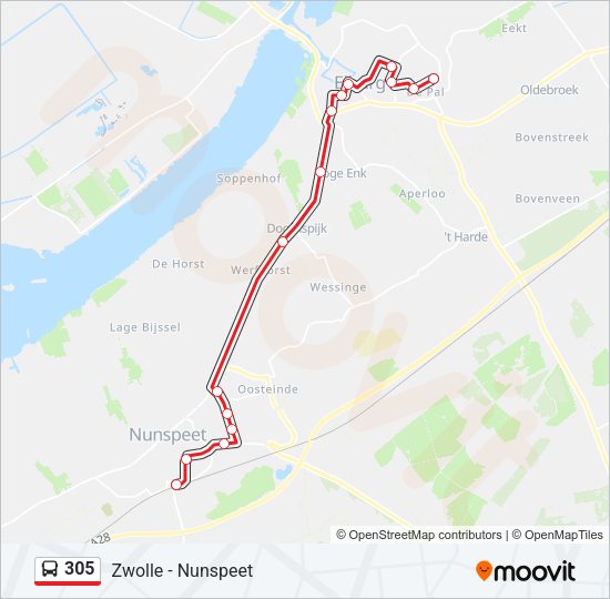 305 Bus Line Map