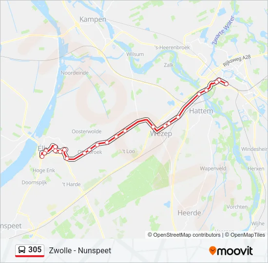 305 Bus Line Map