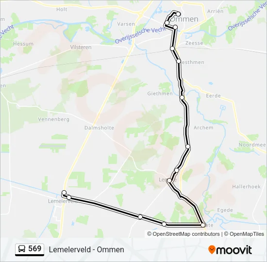 569 Bus Line Map