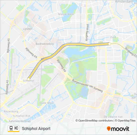 Trein IC lijnkaart