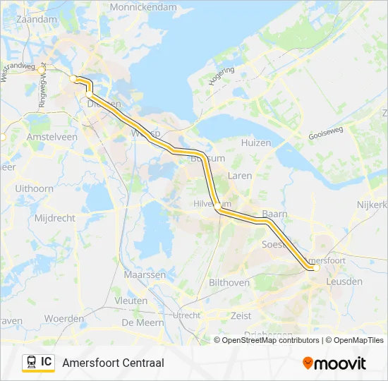 Trein IC lijnkaart