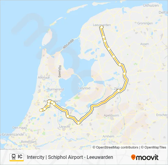 Trein IC lijnkaart